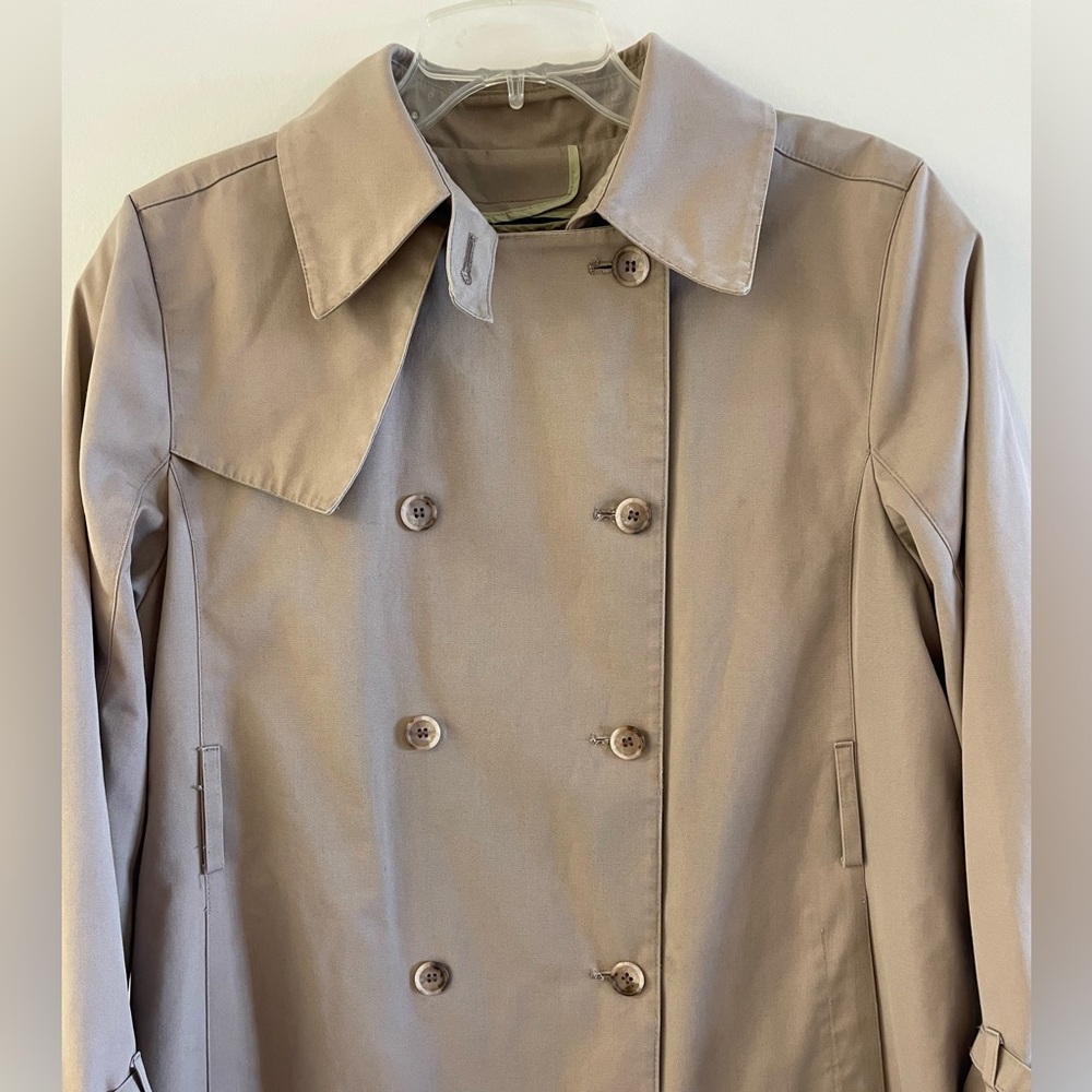 VINTAGE London Fog by Wamsutta womens tan trench coat size 12 petite - Picture 2 of 8